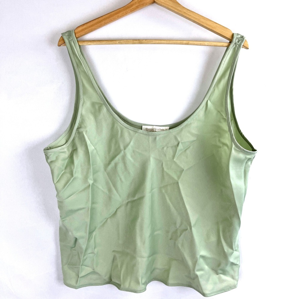 NWT Abercrombie & Fitch A & F Lounge Collection Crop Tank Top Sz XL Sage Green